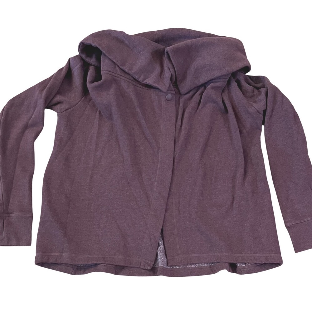 Z by Zella Women's Plum Purple Cowl Neck Wrap Fleece Sweatshirt XS Athleisure